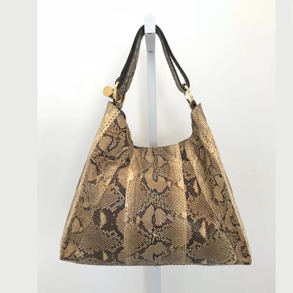 MICHAEL KORS PYTHON HOBO STYLE SHOULDER BAG GOLD HARDWARE NWOTS! - Picture 2 of 12